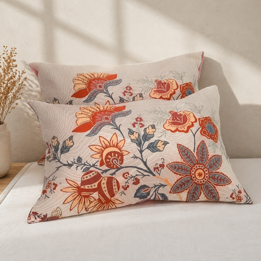 Federa Copricuscino Floreale Jacquard Double Face | Florenza