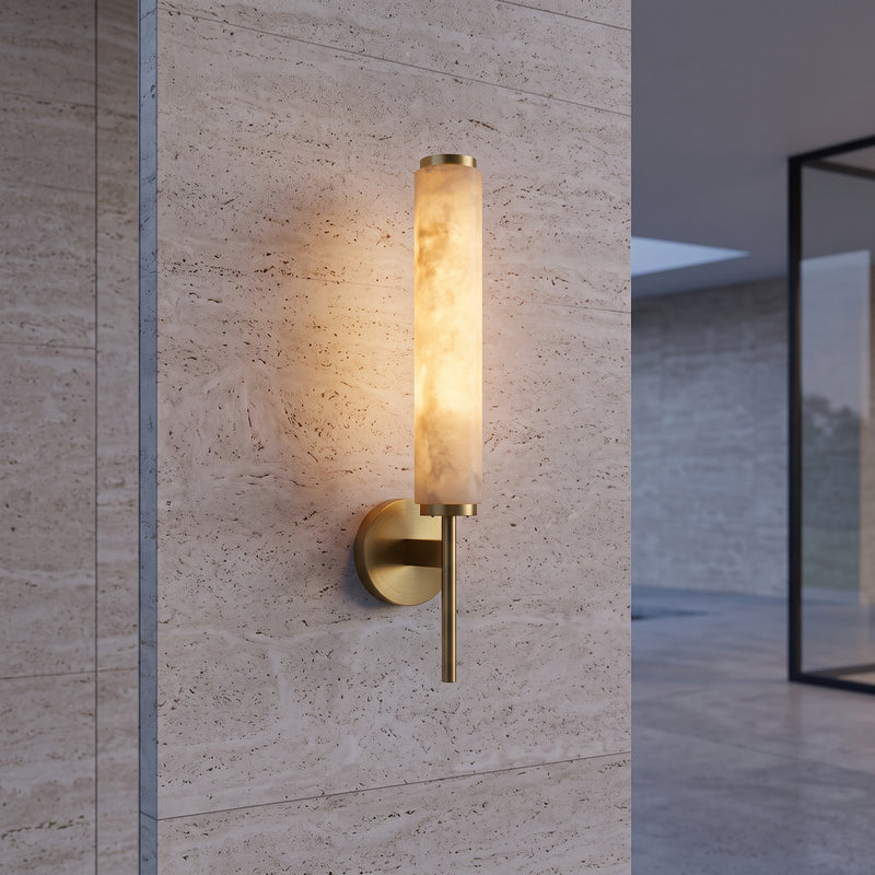 Applique Cilindrica in Marmo con Luce LED Parete | Casadoro
