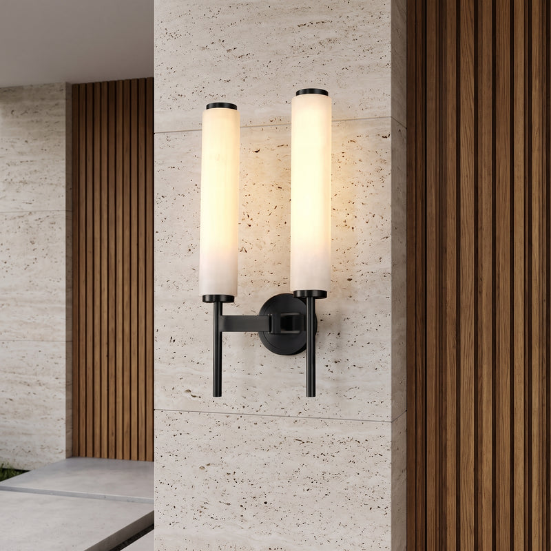 Applique Cilindrica in Marmo con Luce LED Parete | Casadoro