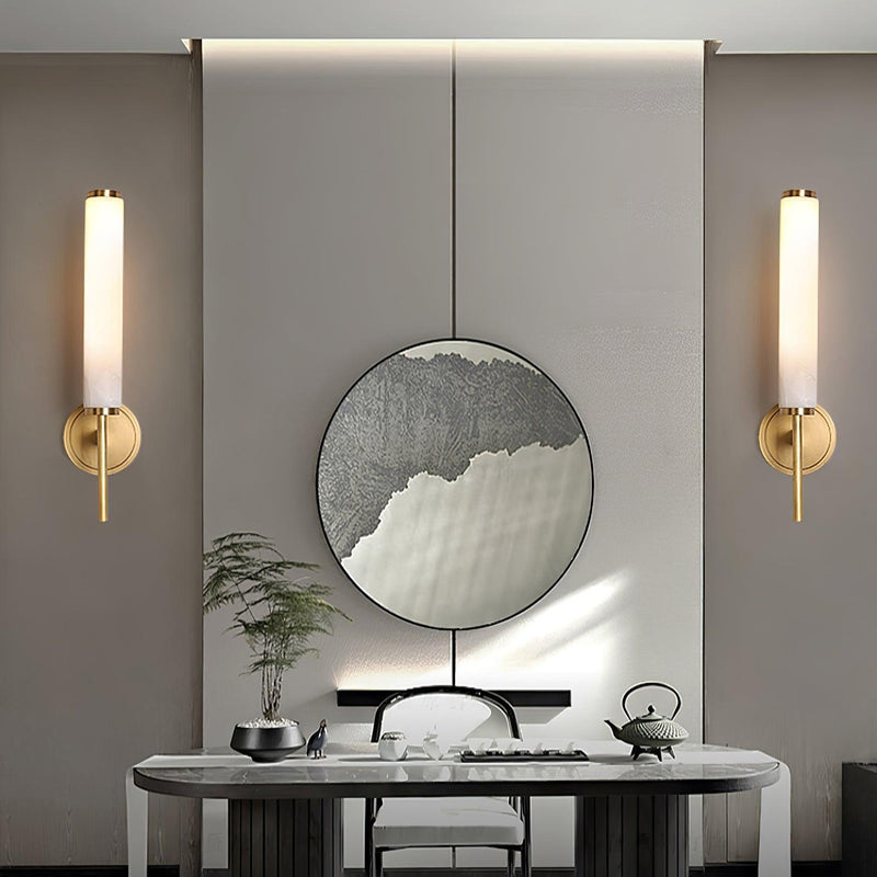 Applique Cilindrica in Marmo con Luce LED Parete | Casadoro