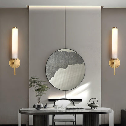 Applique Cilindrica in Marmo con Luce LED Parete | Casadoro