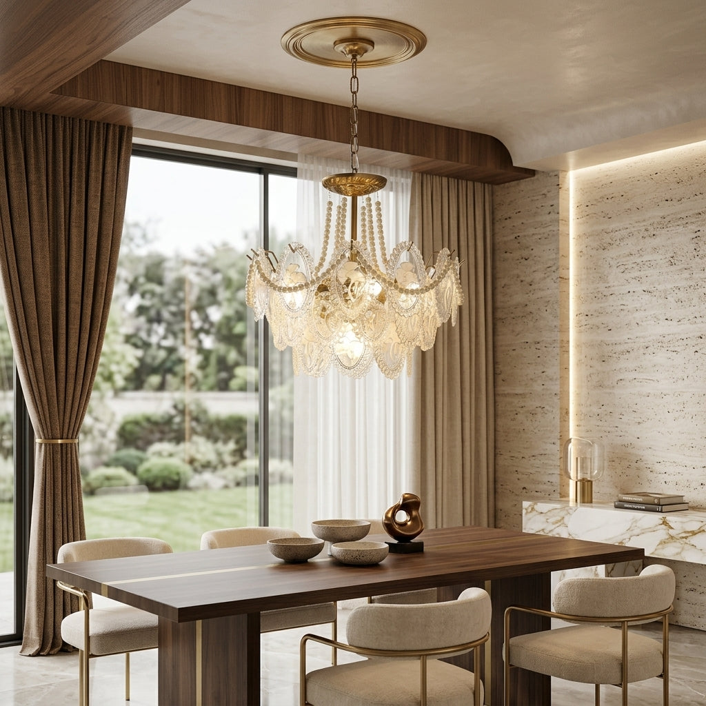 Lampadario a Sospensione con Dischi in Vetro Decorativo | Alberino