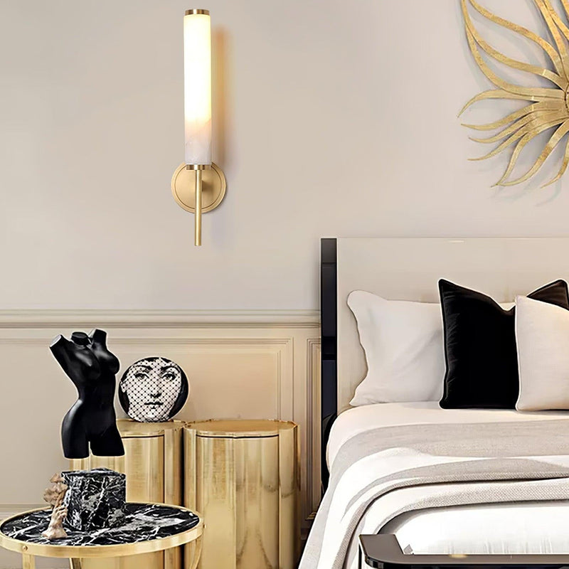 Applique Cilindrica in Marmo con Luce LED Parete | Casadoro
