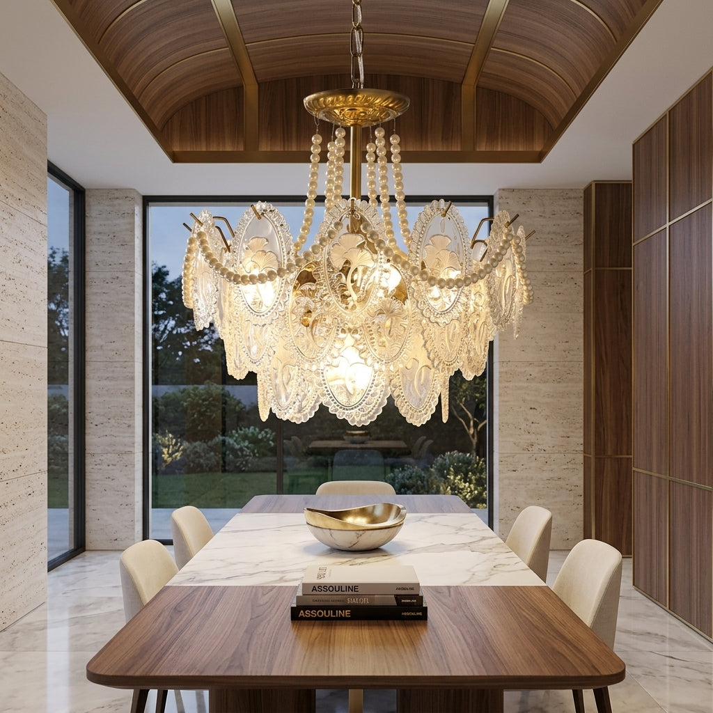 Lampadario a Sospensione con Dischi in Vetro Decorativo | Alberino