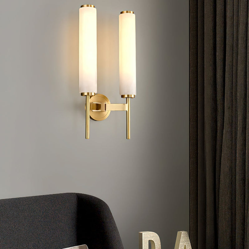 Applique Cilindrica in Marmo con Luce LED Parete | Casadoro