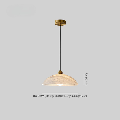 Lampada a Sospensione in Marmo Naturale a Cupola | Pietralinda