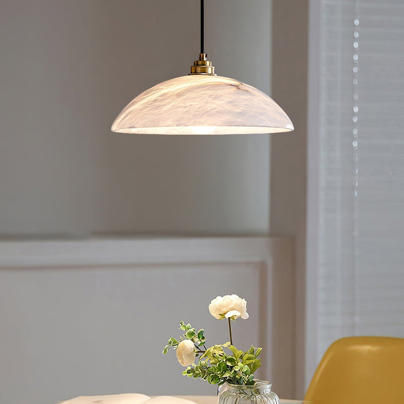 Lampada a Sospensione in Marmo Naturale a Cupola | Pietralinda