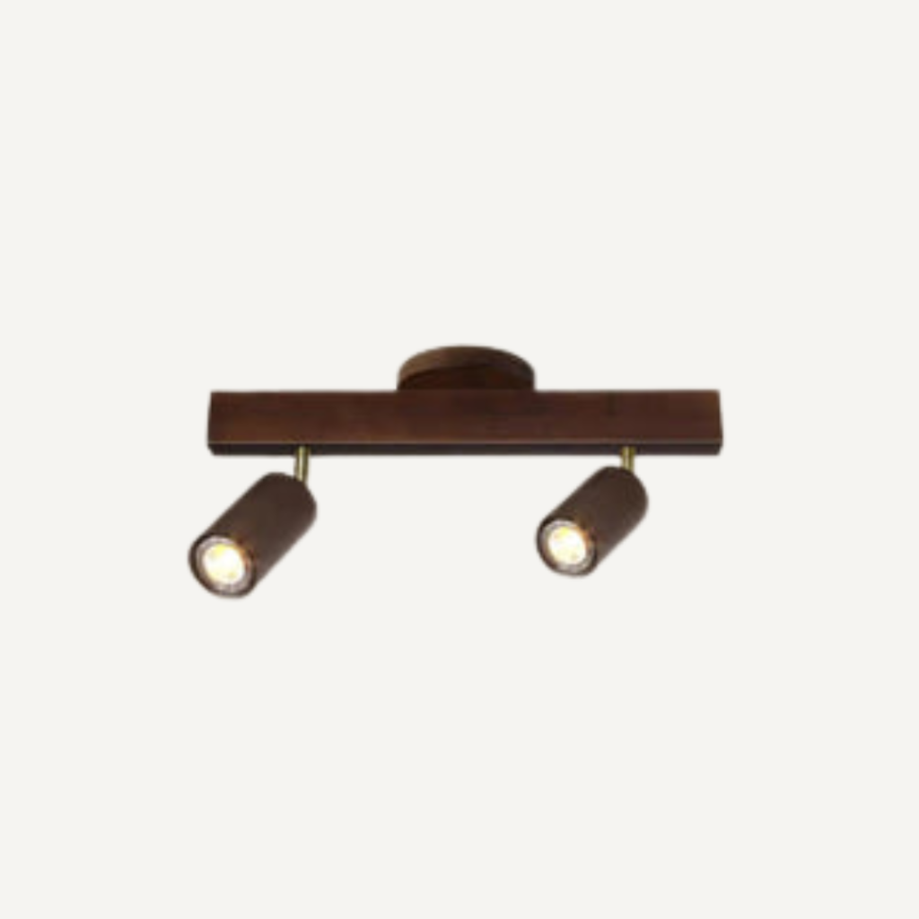 Faretti LED da Soffitto in Legno Noce Regolabili a Tre Luci | Fioracortile