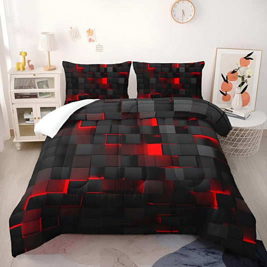 Set Copripiumino Geometrico con Due Federe Moderne | Quadriluce