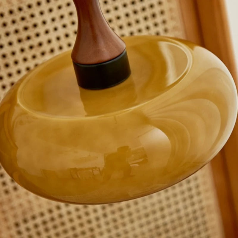Lampada Vetro Ambra Sospesa Regolabile Stile Vintage LED | Caladina