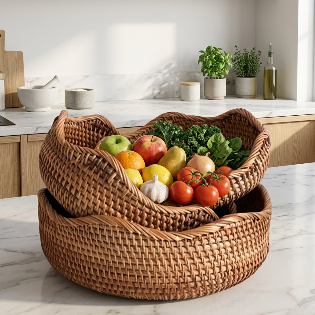 Cestino Intrecciato Artigianale Portaoggetti per Casa Multiuso | Viminia