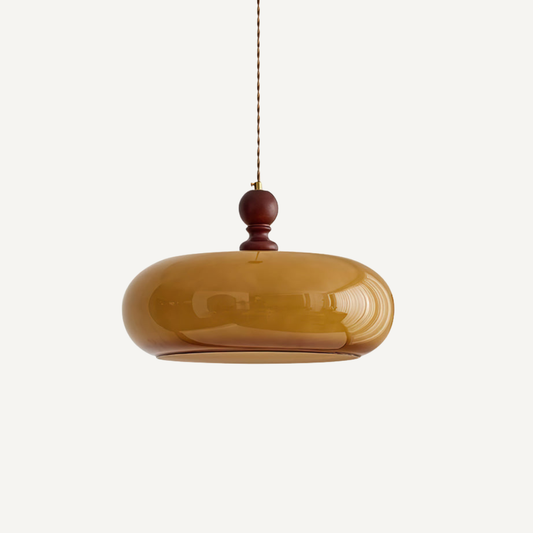 Lampada Vetro Ambra Sospesa Regolabile Stile Vintage LED | Caladina