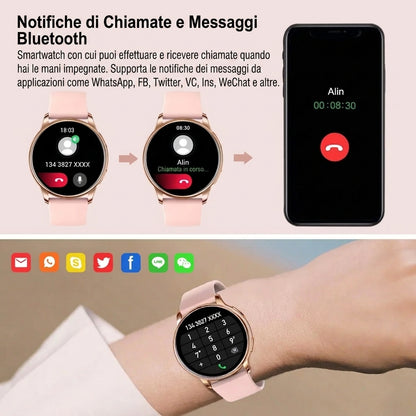 Smartwatch con Monitoraggio Avanzato della Salute Chiamate Bluetooth e Touchscreen | Estabella