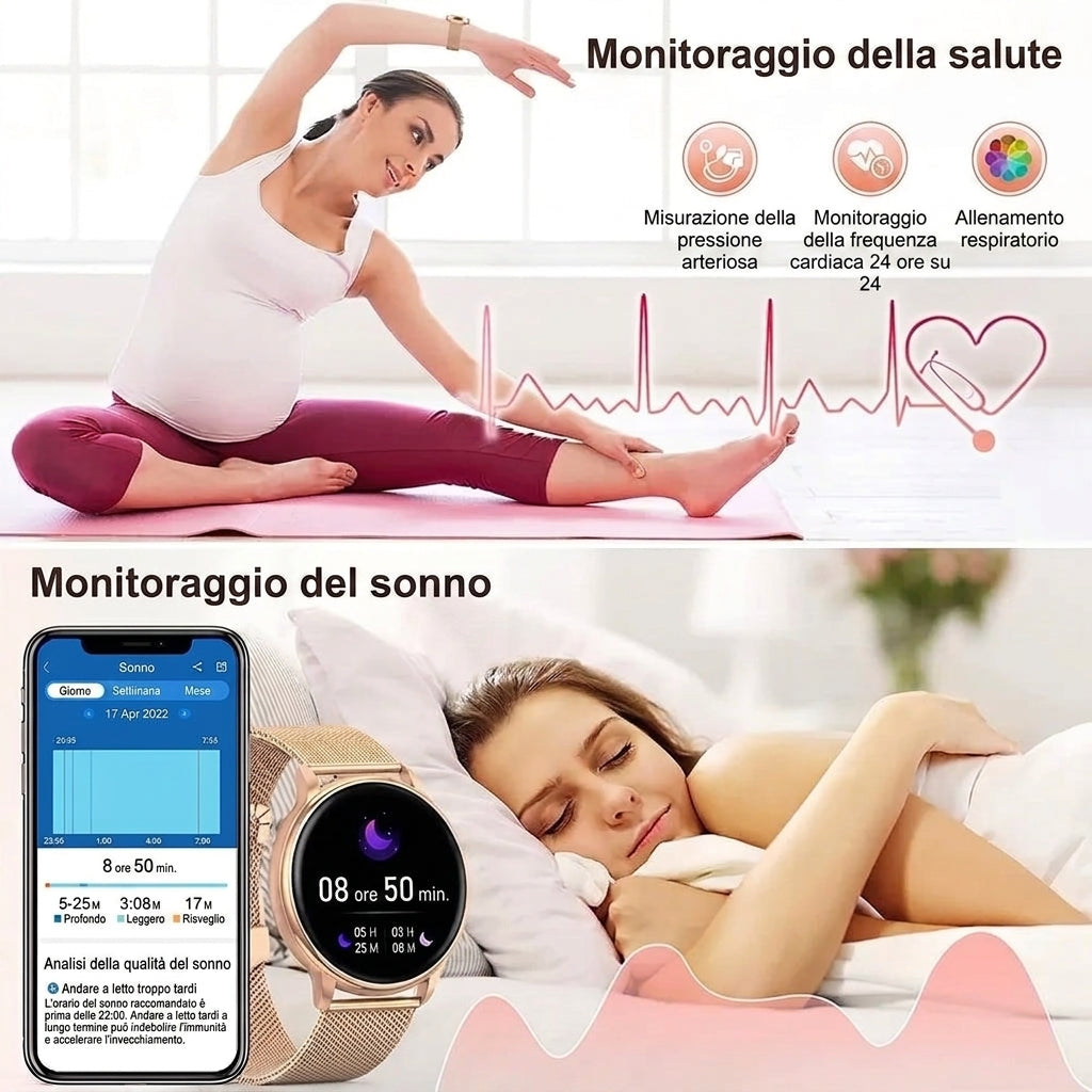 Smartwatch con Monitoraggio Avanzato della Salute Chiamate Bluetooth e Touchscreen | Estabella