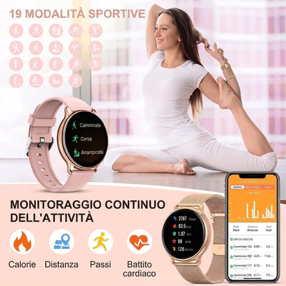 Smartwatch con Monitoraggio Avanzato della Salute Chiamate Bluetooth e Touchscreen | Estabella