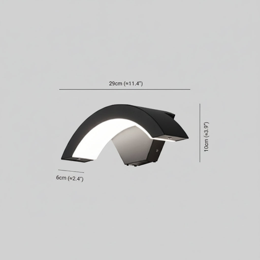 Lampada LED Curva da Parete Esterna con Sensore Movimento | Vallafiore