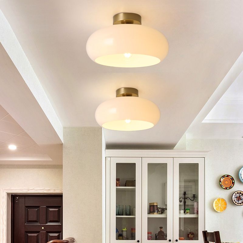 Lampada da Soffitto Bauhaus in Vetro Ambrato Semi Incasso | Lucemontana