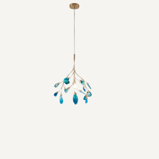 Lampadario Moderno con Rami e Agata Naturale | Agatirio