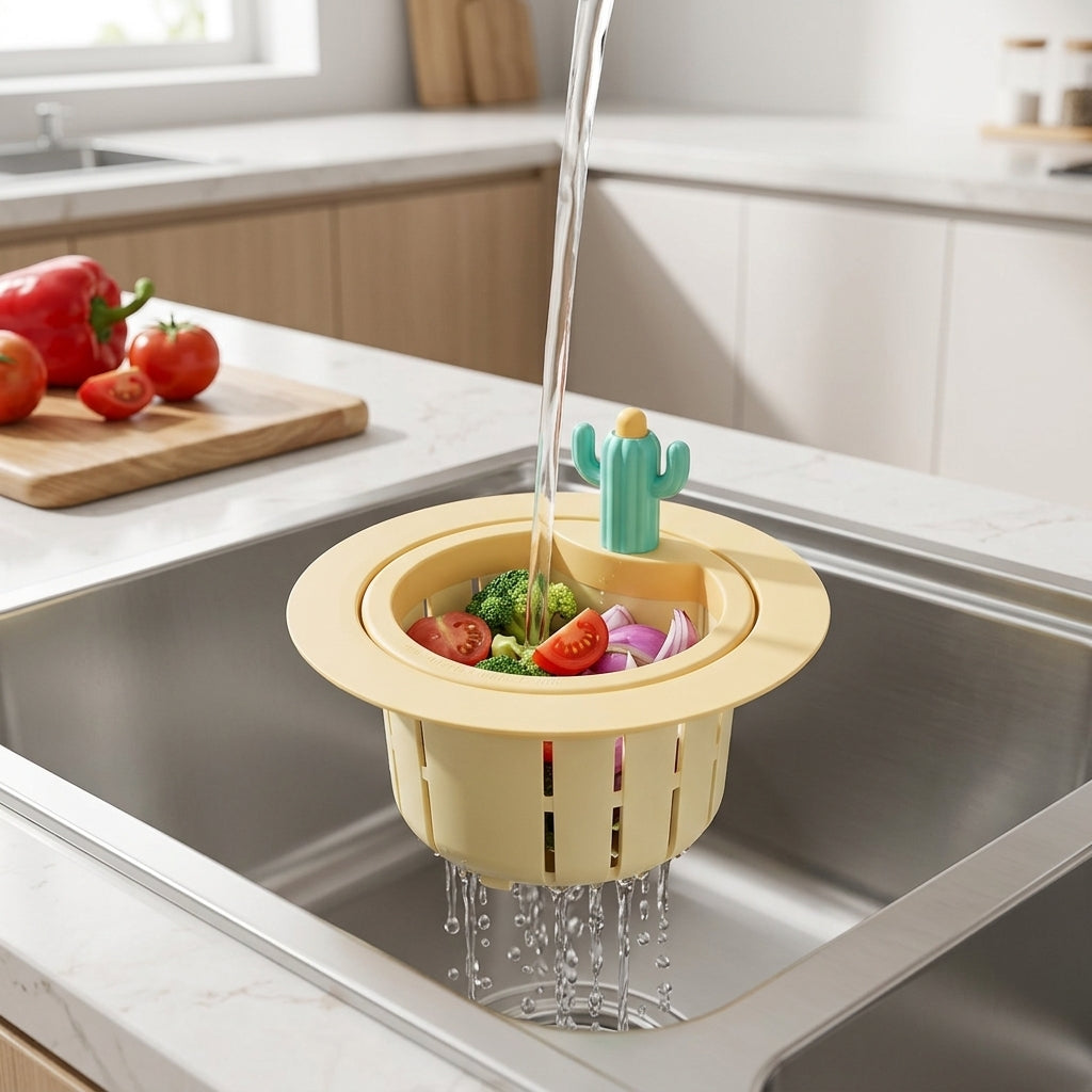 Filtro Scarico Lavello Cucina Design Cactus Raccogli Rifiuti Ecologico | Carabella
