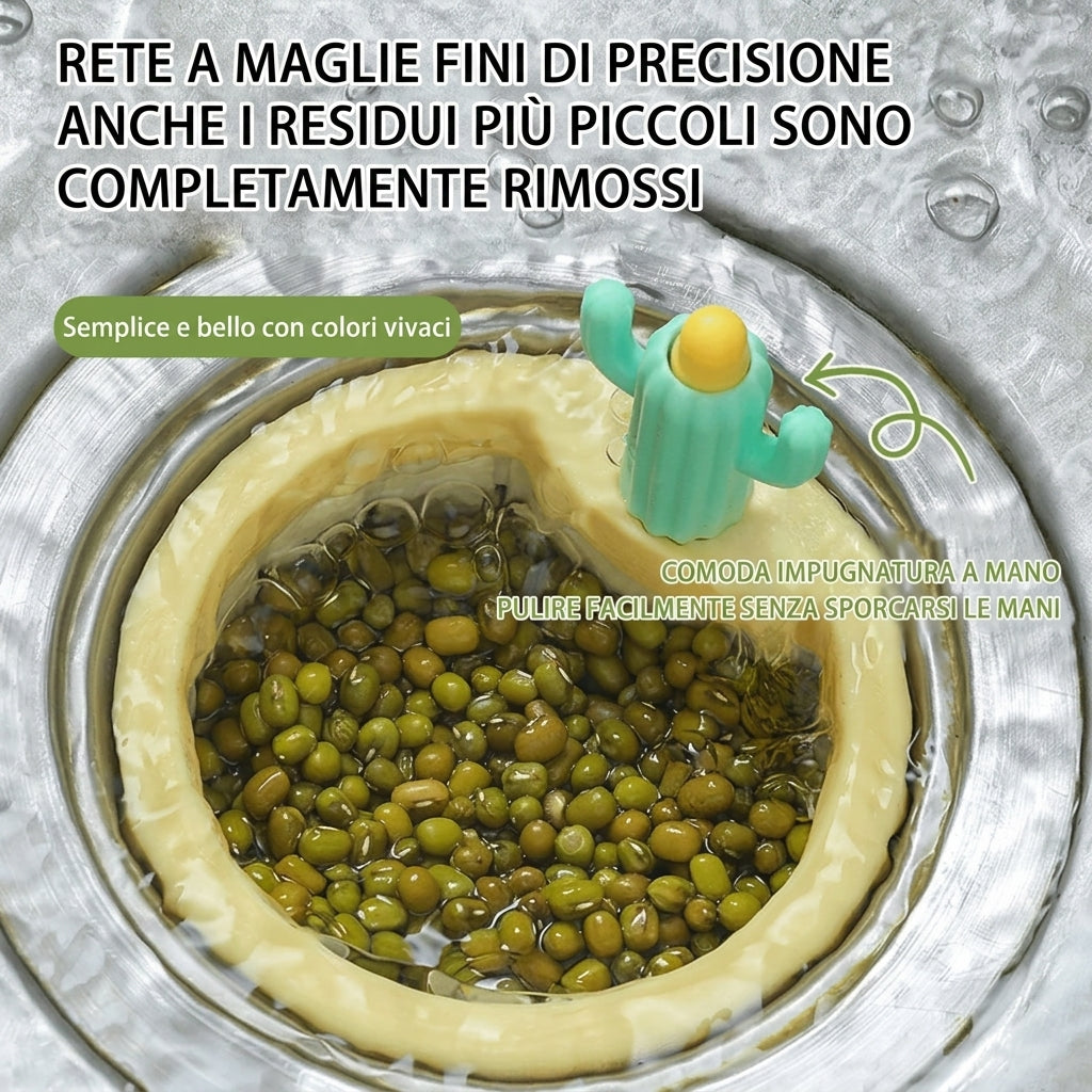 Filtro Scarico Lavello Cucina Design Cactus Raccogli Rifiuti Ecologico | Carabella