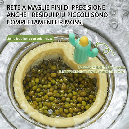 Filtro Scarico Lavello Cucina Design Cactus Raccogli Rifiuti Ecologico | Carabella