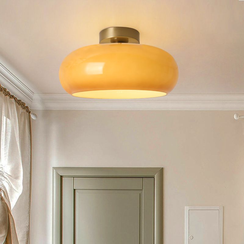 Lampada da Soffitto Bauhaus in Vetro Ambrato Semi Incasso | Lucemontana