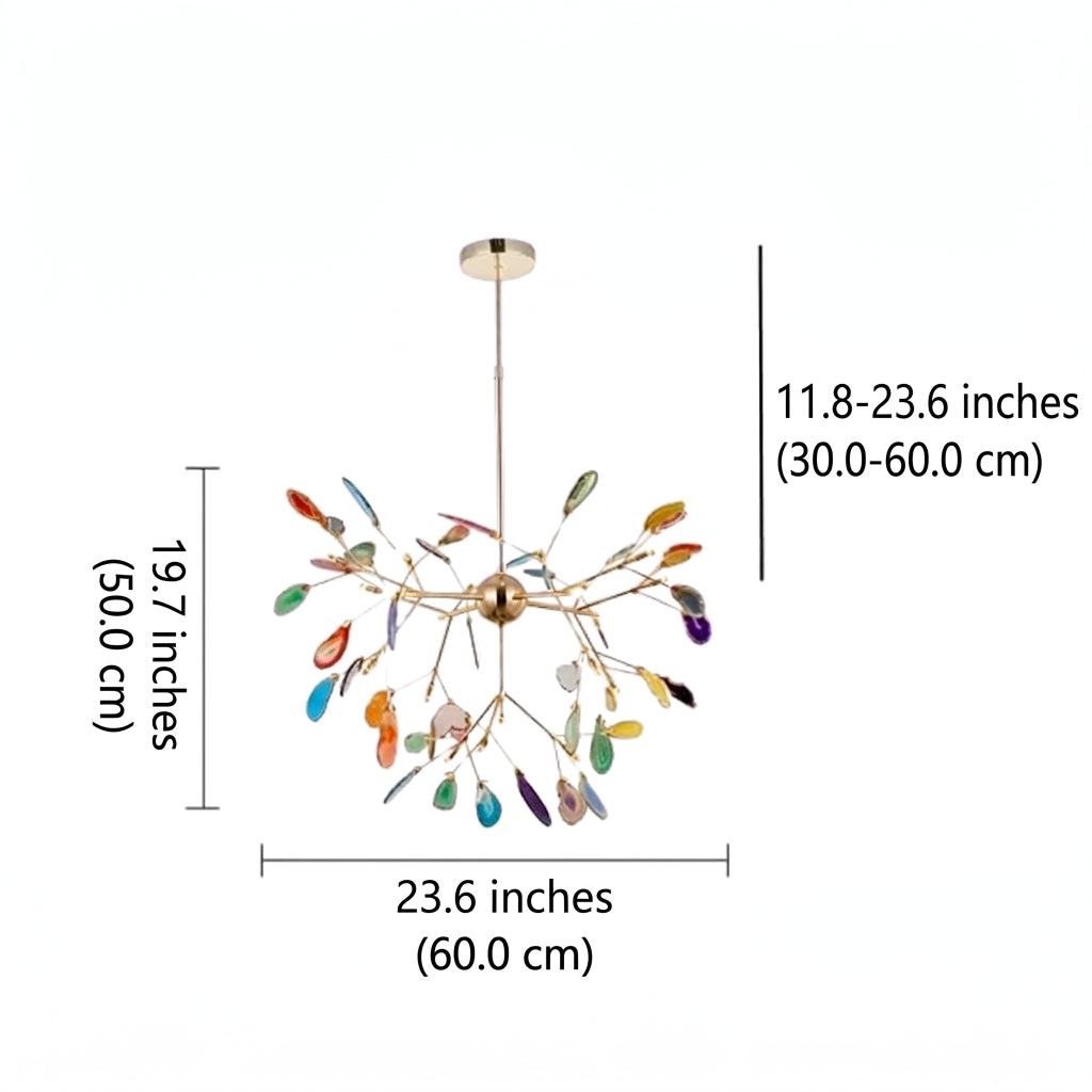 Lampadario Moderno con Rami e Agata Naturale | Agatirio