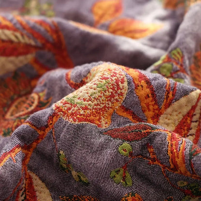 Coperta Floreale Boho in Cotone Jacquard | Fioressenza