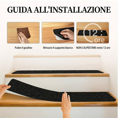 Strisce Antiscivolo per Scale 10 Pezzi 80 Grit Resistenti alle Intemperie | Capaluce
