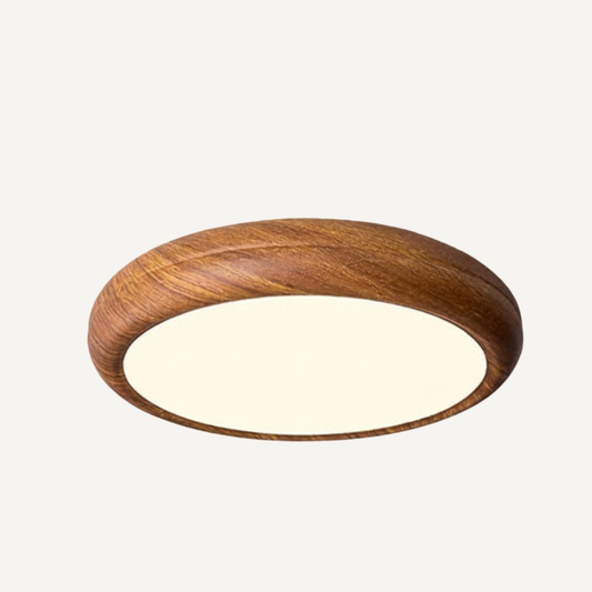 Plafoniera Rotonda Moderna Effetto Legno | Legnovia