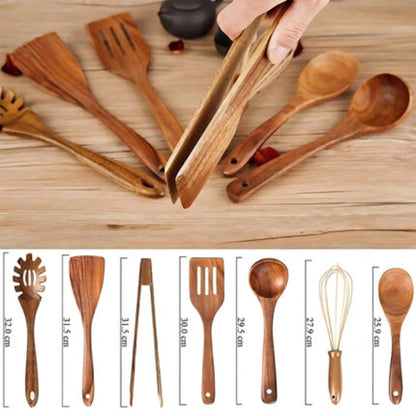 Set Utensili Cucina Legno Naturale Multiuso | Xarvico