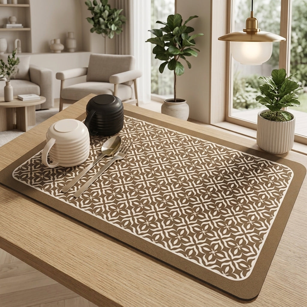 Tappetino Assorbente Geometrico Antiscivolo per Asciugatura Piatti | Cucinoro
