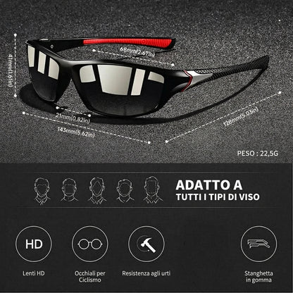 Occhiali da Sole Sportivi Lenti Polarizzate UV400 Montatura Completa | Candelina