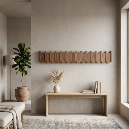 Wieszak Ścienny Piano in Legno Ręcznie Wykonany Składane Haczyki | Candelora